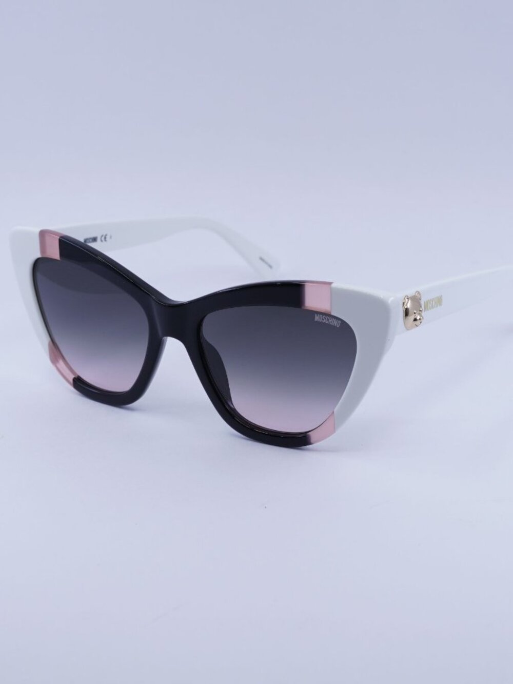 Moschino MOS122/S 03H2 JP Sunglasses - Black Cat Eye Frame, Green Lenses